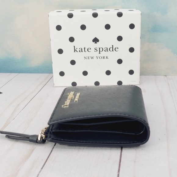 NWT Kate Spade Black L-Zip Bifold Cameron Wallet - Picture 7 of 12